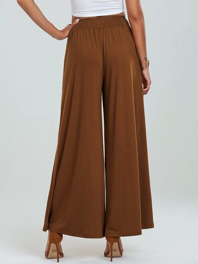 Pocketed Elastic Waist Wide Leg Pants elegancydose