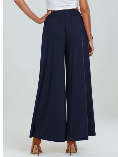 Pocketed Elastic Waist Wide Leg Pants elegancydose