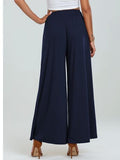 Pocketed Elastic Waist Wide Leg Pants elegancydose