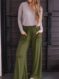 Pocketed Elastic Waist Wide Leg Pants elegancydose