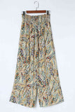 Printed Smocked Waist Wide Leg Pants elegancydose