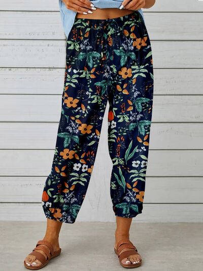 Printed Tied Cropped Pants elegancydose
