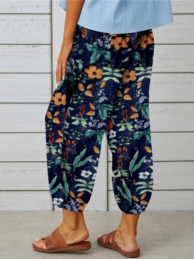 Printed Tied Cropped Pants elegancydose