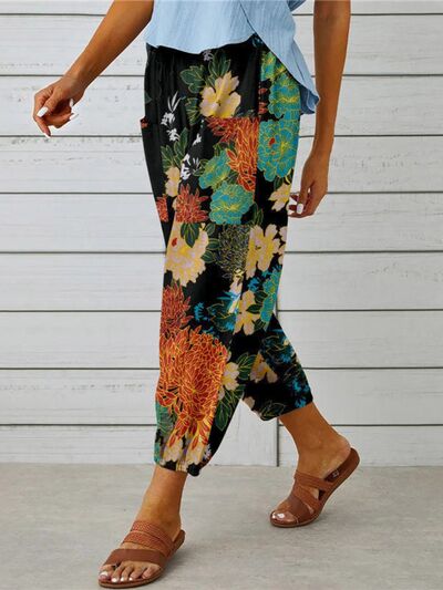 Printed Tied Cropped Pants elegancydose