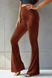 Ribbed High Waist Flare Pants elegancydose