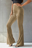 Ribbed High Waist Flare Pants elegancydose