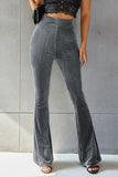 Ribbed High Waist Flare Pants elegancydose