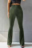 Ribbed High Waist Flare Pants elegancydose