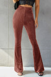 Ribbed High Waist Flare Pants elegancydose