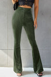 Ribbed High Waist Flare Pants elegancydose