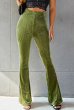 Ribbed High Waist Flare Pants elegancydose