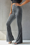 Ribbed High Waist Flare Pants elegancydose