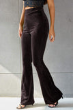 Ribbed High Waist Flare Pants elegancydose