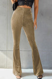 Ribbed High Waist Flare Pants elegancydose