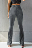 Ribbed High Waist Flare Pants elegancydose