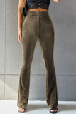 Ribbed High Waist Flare Pants elegancydose