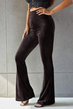 Ribbed High Waist Flare Pants elegancydose