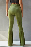 Ribbed High Waist Flare Pants elegancydose