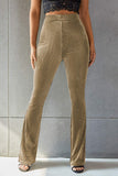 Ribbed High Waist Flare Pants elegancydose