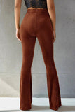 Ribbed High Waist Flare Pants elegancydose