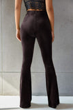 Ribbed High Waist Flare Pants elegancydose