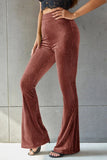 Ribbed High Waist Flare Pants elegancydose