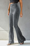 Ribbed High Waist Flare Pants elegancydose