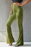Ribbed High Waist Flare Pants elegancydose