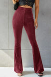 Ribbed High Waist Flare Pants elegancydose