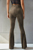 Ribbed High Waist Flare Pants elegancydose