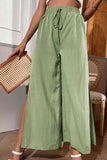 Shiny Side Slit Wide Leg Pants elegancydose