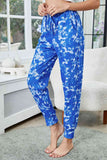 Shiny Tie-Dye Drawstring Waist Joggers with Pockets elegancydose