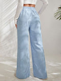 Slit Pocketed High Waist Wide Leg Pants elegancydose