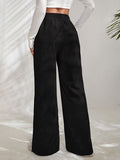 Slit Pocketed High Waist Wide Leg Pants elegancydose