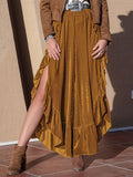 Slit Ruffled Wide Leg Pants elegancydose