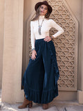 Slit Ruffled Wide Leg Pants elegancydose
