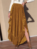 Slit Ruffled Wide Leg Pants elegancydose