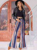 Striped Flare Leg Pants elegancydose