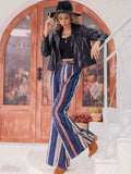 Striped Flare Leg Pants elegancydose