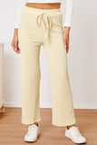 Textured Elastic Waist Straight Pants elegancydose