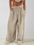 Textured Tied Pants with Pockets elegancydose