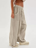 Textured Tied Pants with Pockets elegancydose