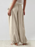 Textured Tied Pants with Pockets elegancydose
