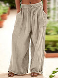Textured Tied Pants with Pockets elegancydose