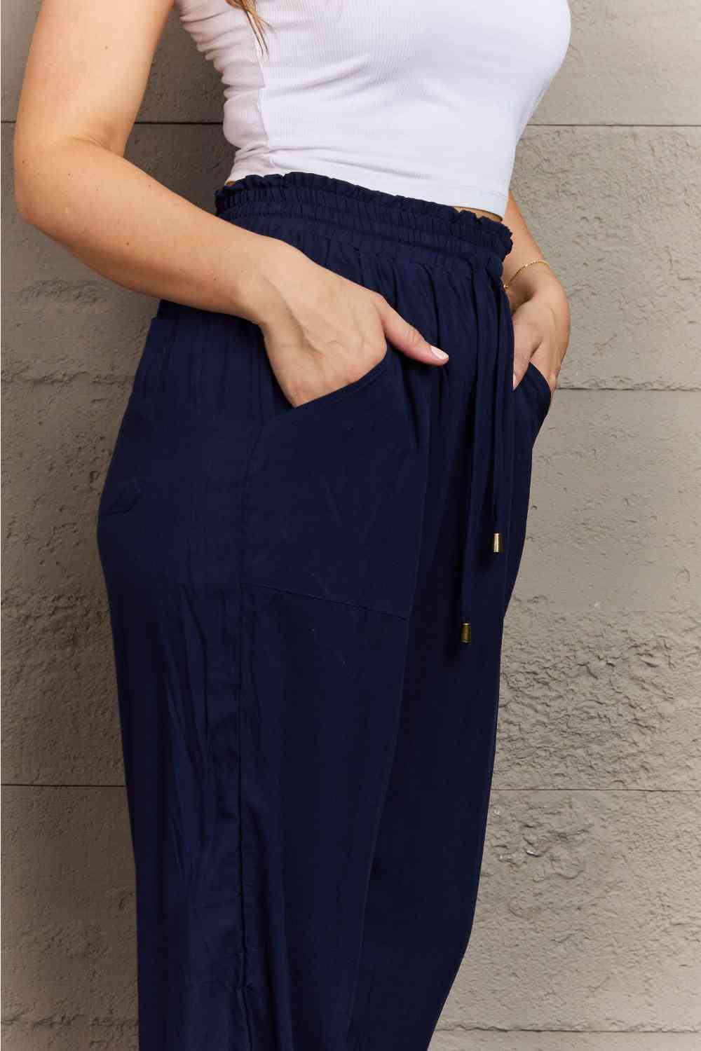 Tied Long Joggers with Pockets elegancydose