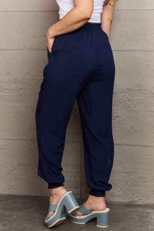 Tied Long Joggers with Pockets elegancydose