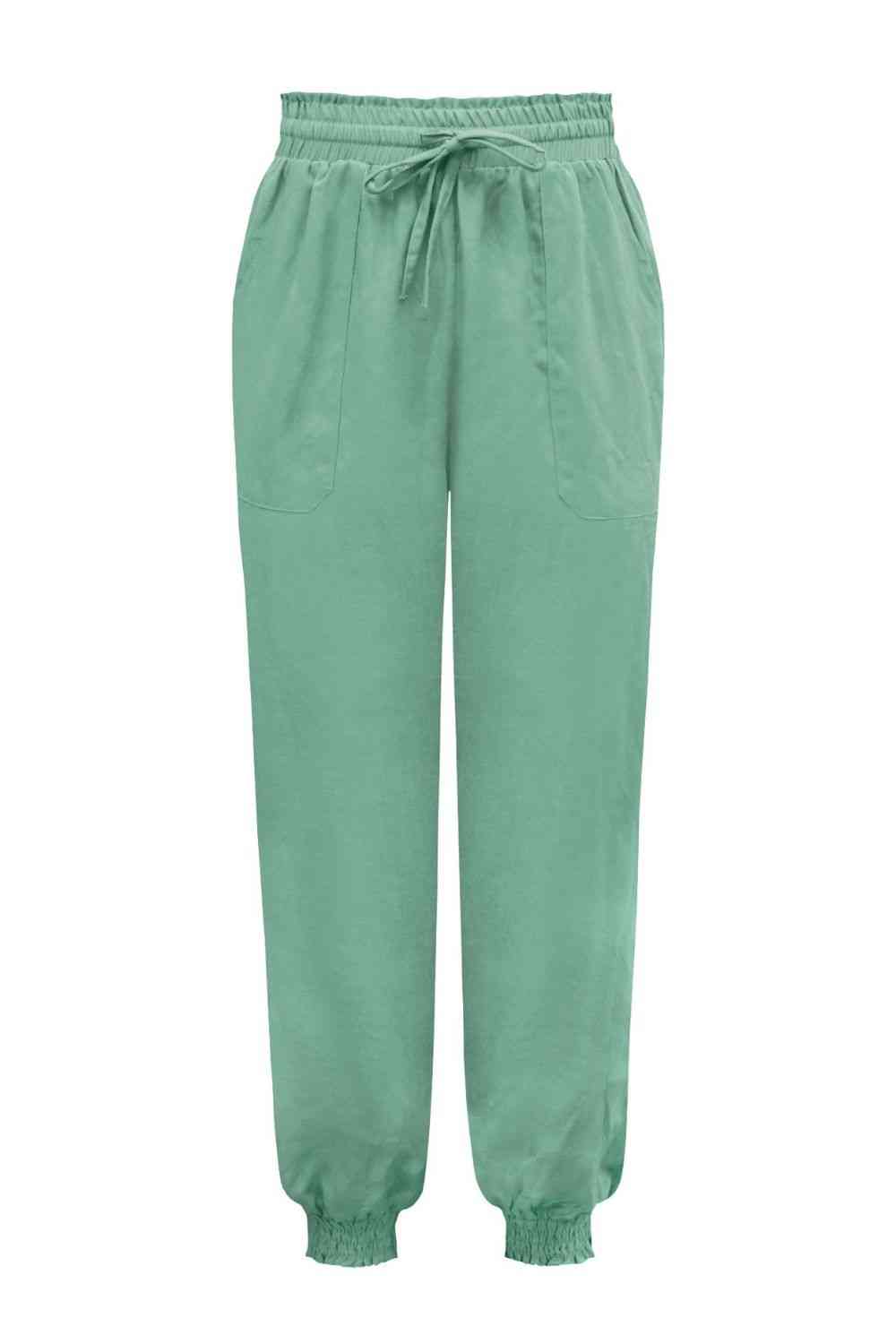 Tied Long Joggers with Pockets elegancydose