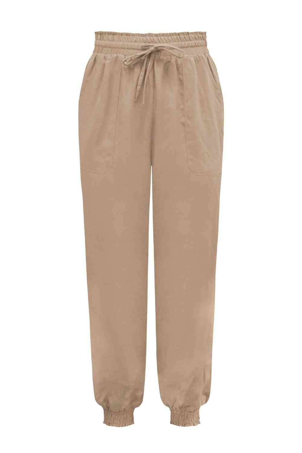 Tied Long Joggers with Pockets elegancydose