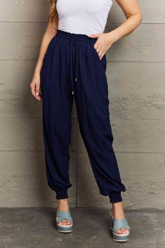 Tied Long Joggers with Pockets elegancydose