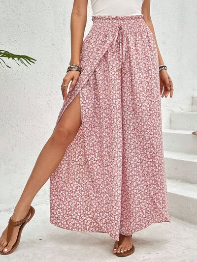 Tied Printed Wide Leg Pants elegancydose